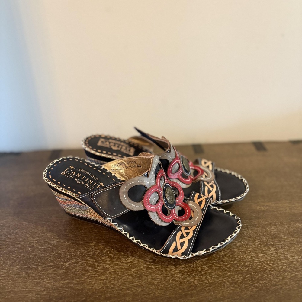 Spring Step L'Artiste Shoes Womens Size 9 Multicolor Fulvia-Cam Slide Sandals